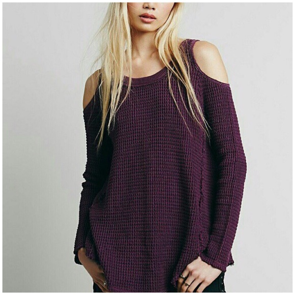 Free People Tops - Free Shoulder • sunset open shoulder thermal top